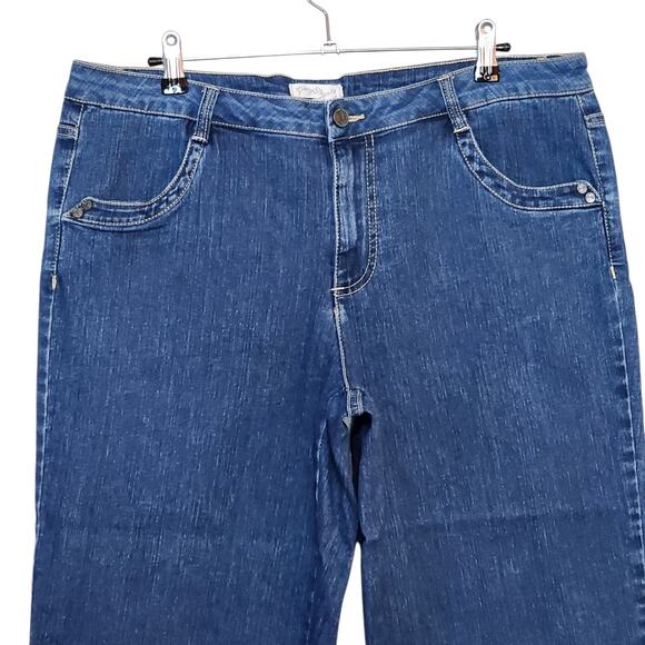 Living Planet Womens Capri Jeans Size 14 Blue Mid Rise Straight Leg Stretch - Picture 3 of 9